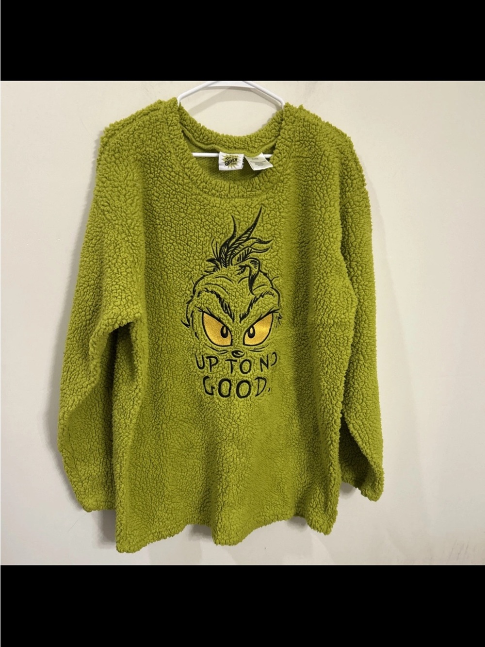 Dr. Seuss Green Grinch Sherpa Crewneck Sweater